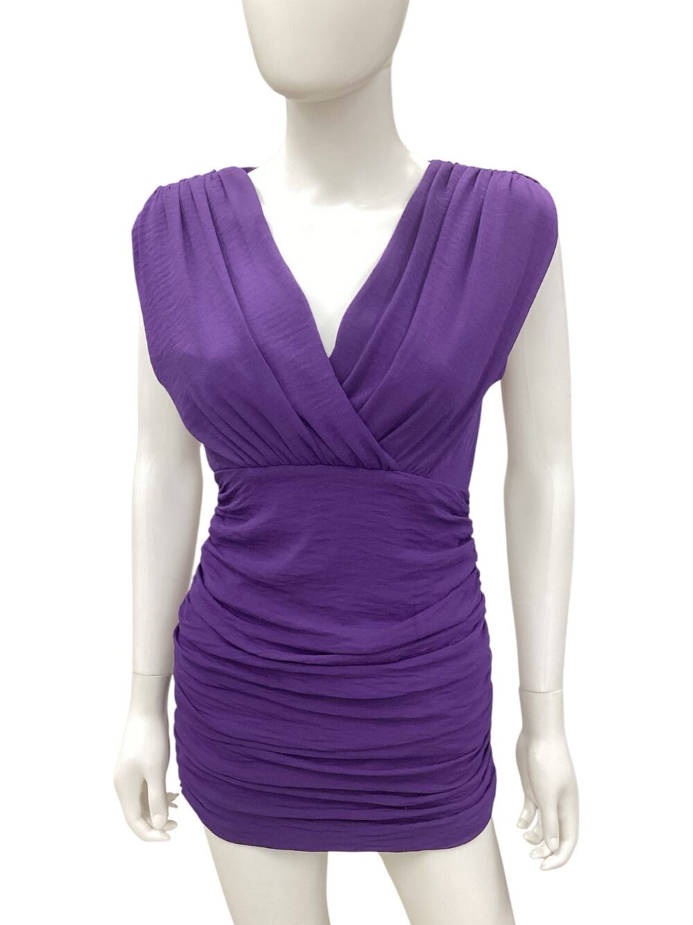 Alice & Olivia Dress Women’s Size XS Sleeveless V-Neck Cut Out Back Dark Purple